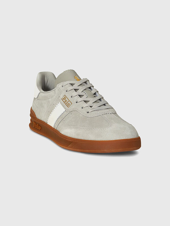 Suede sports shoes with logo - 2