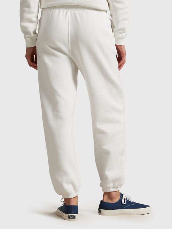 White sweatpants with logo embroidery - 2