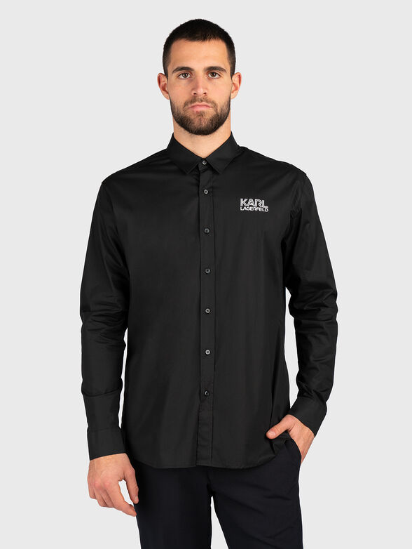 Black shirt with logo detail  - 1