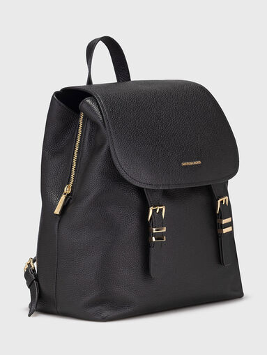 Leather backpack with logo - 3