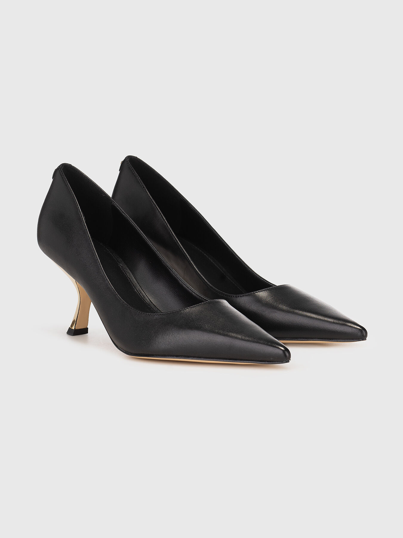 パンプス Michael Kors FW24 (40F4LUMP3L 001BLACK) LUNA leather heeled shoes brand MICHAEL KORS