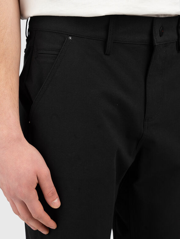 Straight fit cotton blend trousers - 4