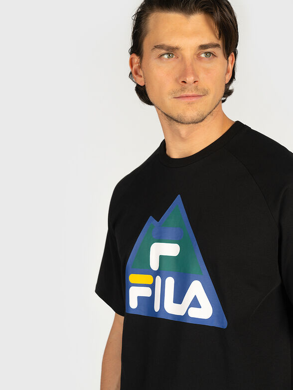 Black Т-shirt with logo print - 4