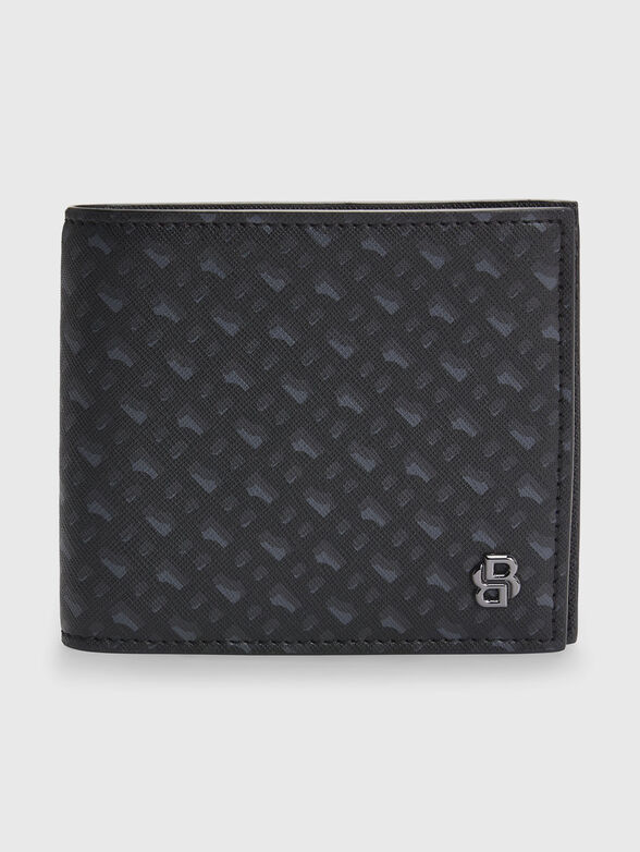 Leather wallet with logo print - 0
