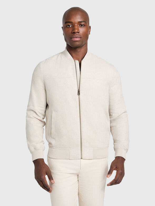 Herringbone bomber jacket - 1