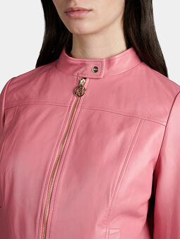 Leather jacket in pink color - 5