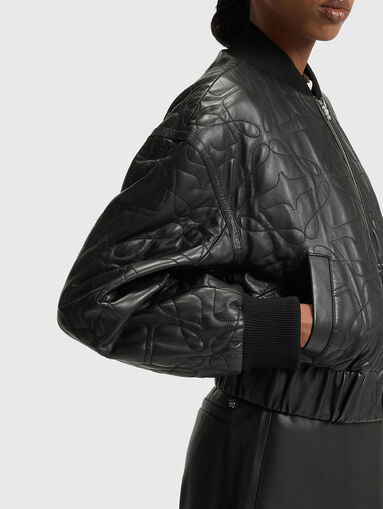 Leather bomber jacket - 4