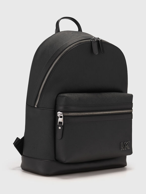 Leather backpack with logo - 3