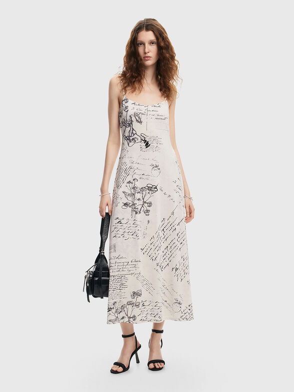 Newspaper print maxi dress - 1