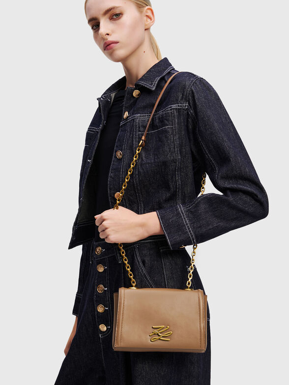 Leather crossbody bag with logo - 2