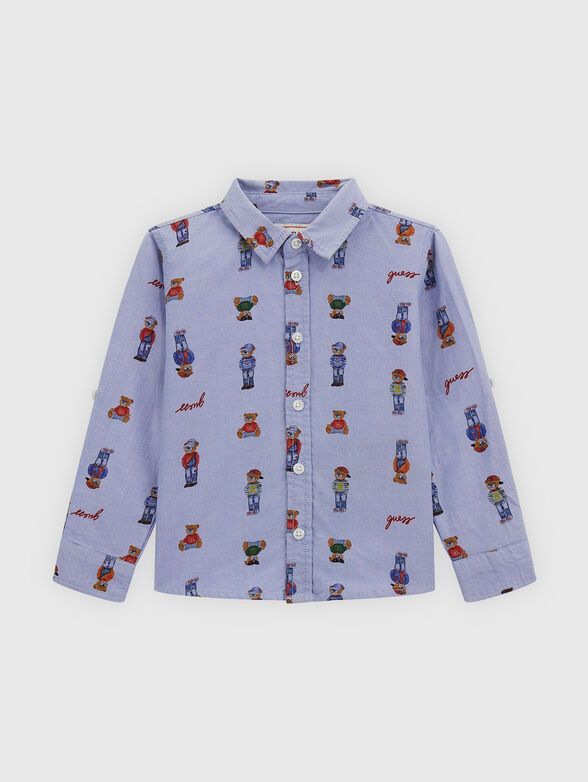 Blue shirt with print - 1