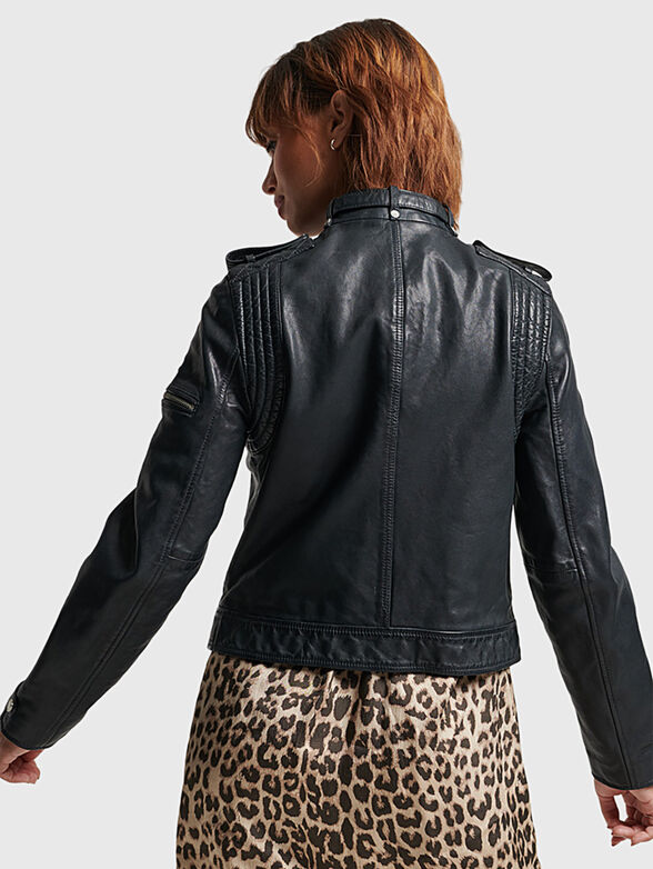Leather biker jacket  - 2