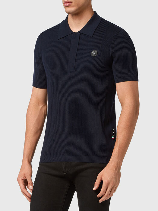 Ribbed polo shirt with logo 