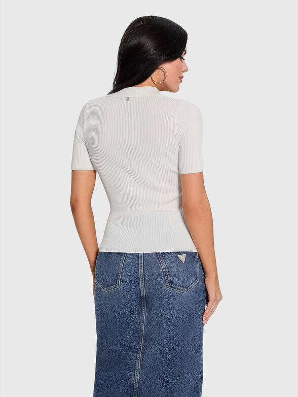 Polo shirt with accent buttons in black - 3