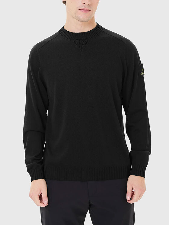 Вълнен пуловер с лого детайл - 1
