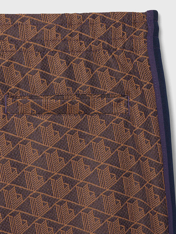 Brown sports trouser with monogram print - 3