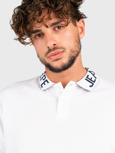 JACOB cotton polo-shirt with accent colar - 5