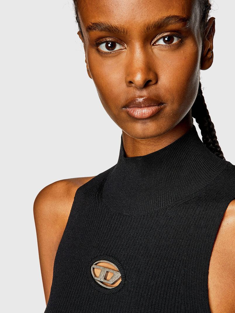 Logo-detail black dress  - 3