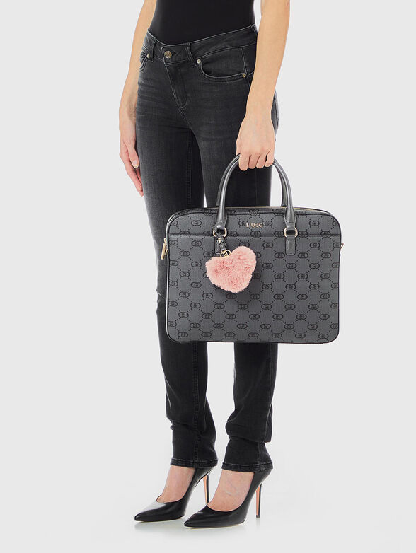 Laptop bag with monogram print - 2