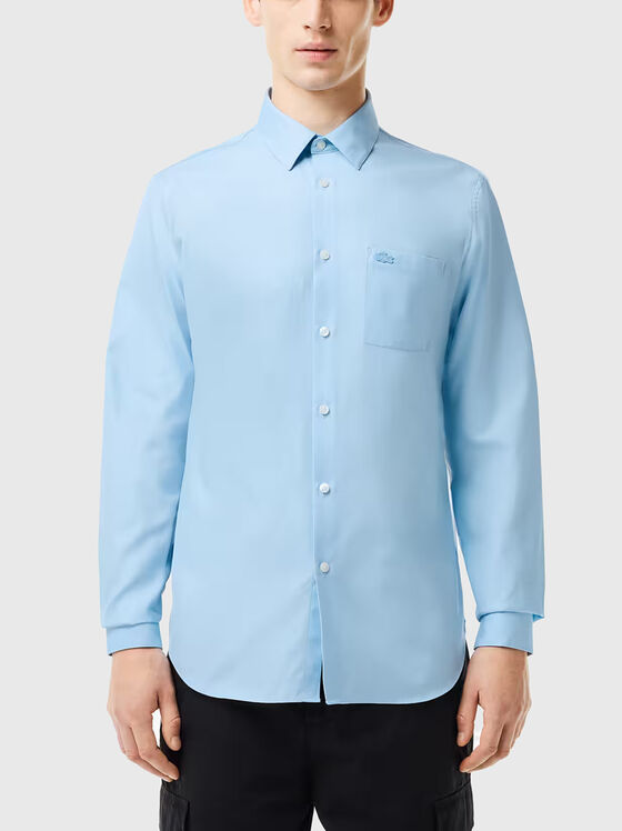 Синя риза от памук  - 1