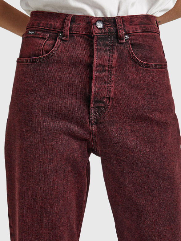 Jeans CELYN in burgundy colour - 4
