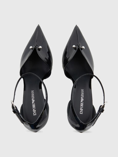 Leather patent heeled shoes - 5