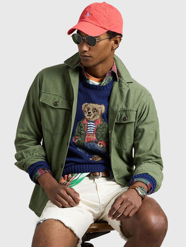 Blue sweater with Polo Bear print - 5