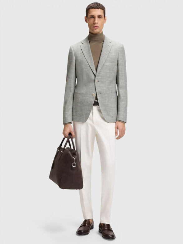 Single breasted cotton and linen jacket - 2