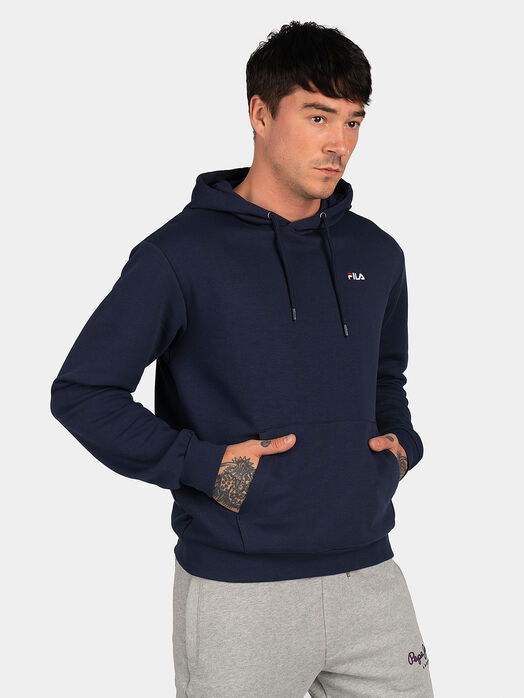 EDISON black hooded sweatshirt with logo detail