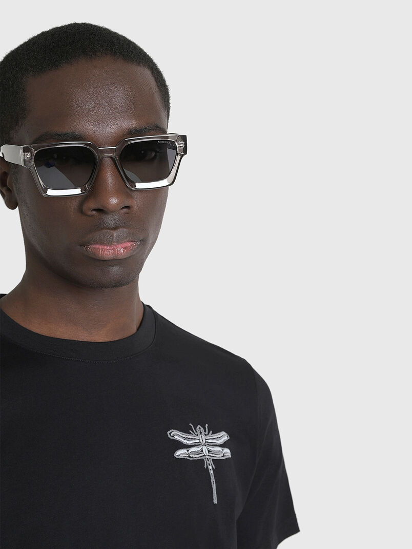 Cotton T-shirt with oval neckline - 3