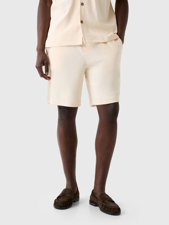 Ecru cotton shorts - 1