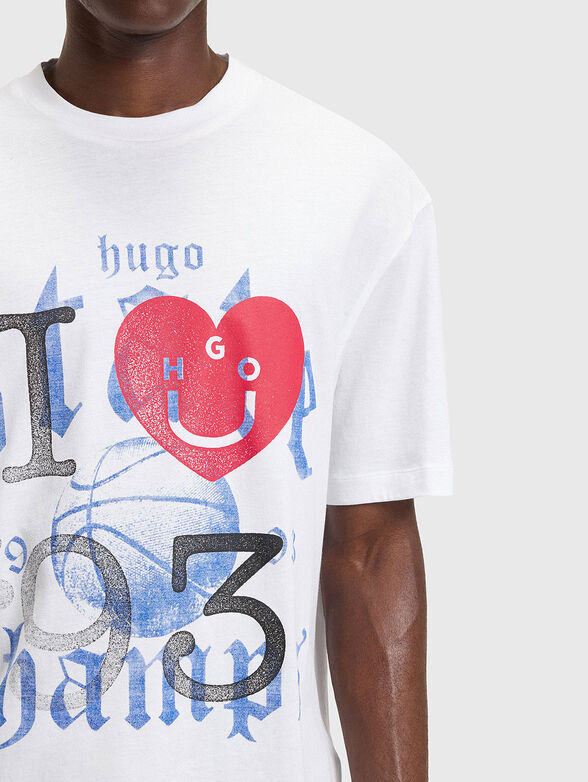 Cotton T-shirt with print  - 4