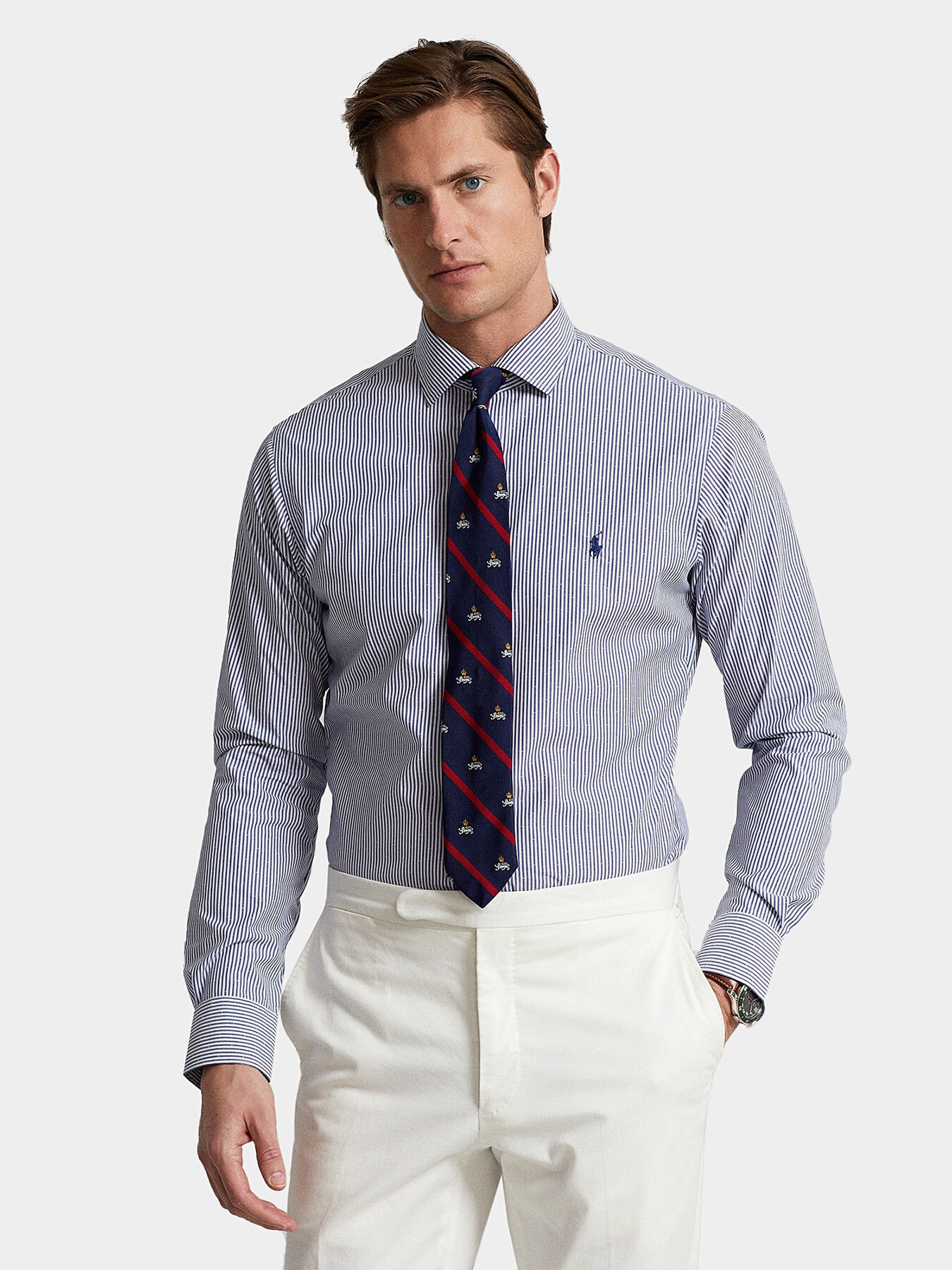 Striped shirt with logo embroidery brand POLO RALPH LAUREN