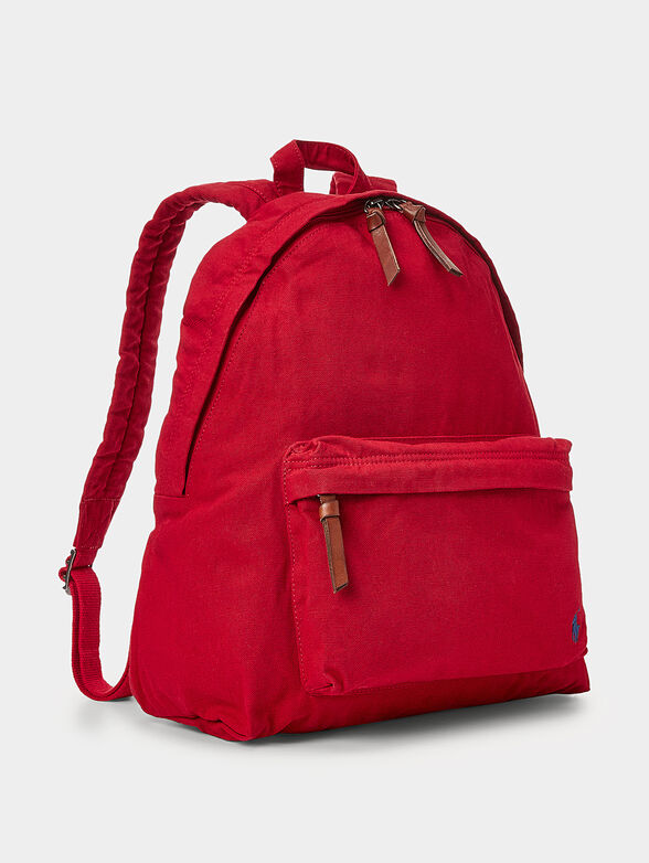 Cotton backpack in red color - 2