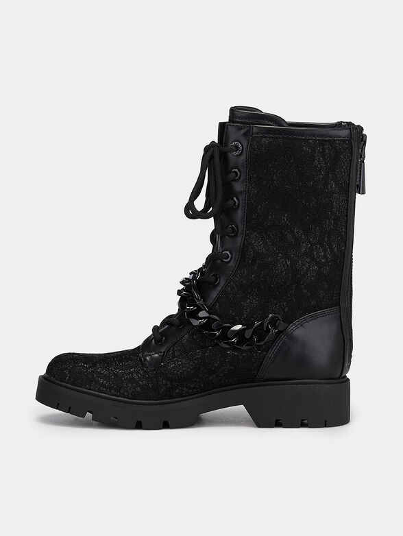 RIPLEE black anckle boots with accent chain - 4