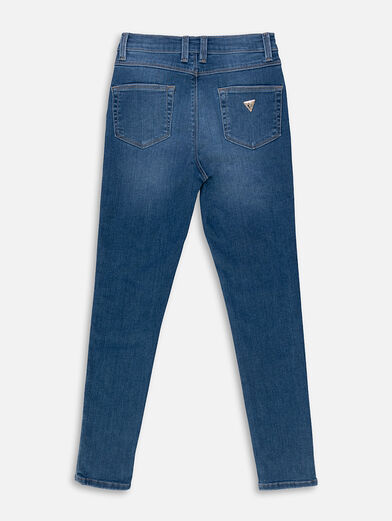 Dark blue jeans with applied rhinestones - 2