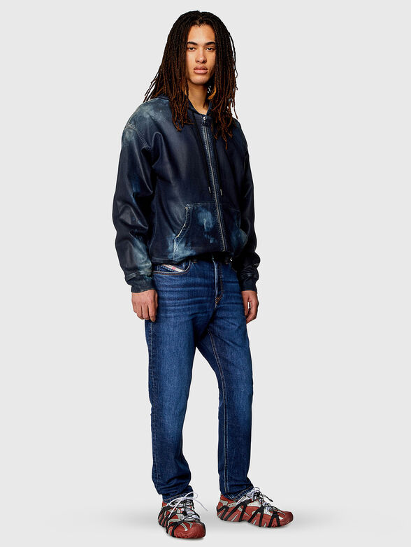 Dark blue jeans with washed effect - 4
