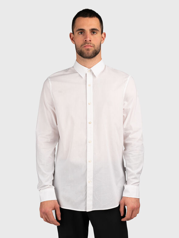 Grey shirt with monogram logo pattern - 1