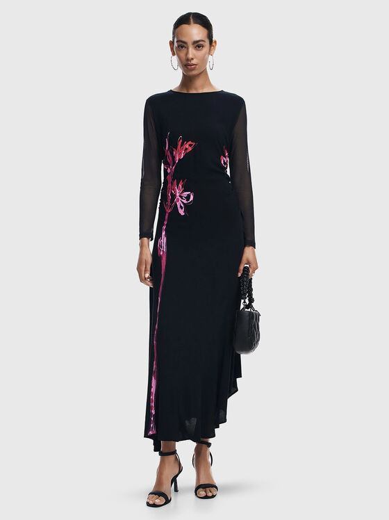 Рокля ASIMETRICOL с акцентен принт - 1