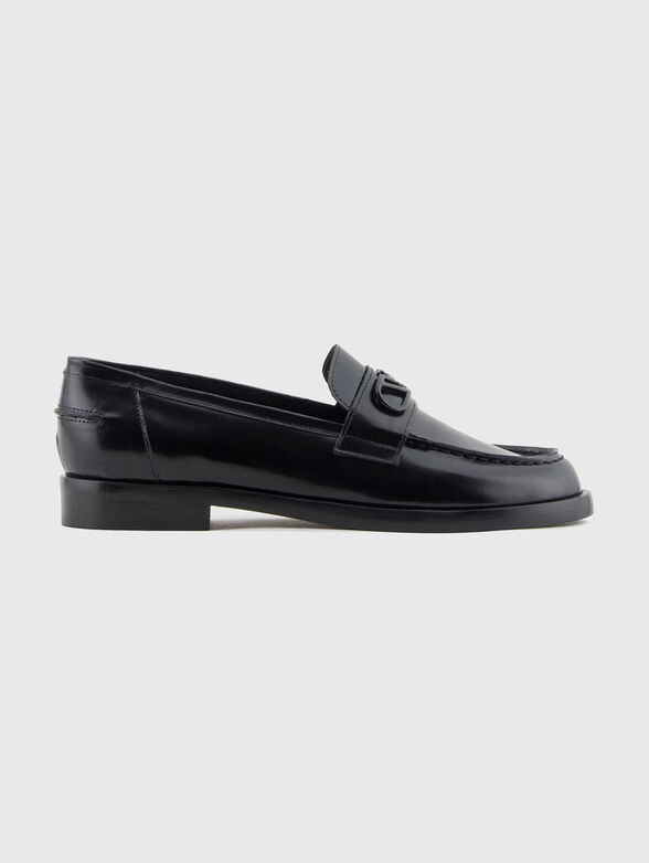 Leather loafers with logo detail - 0