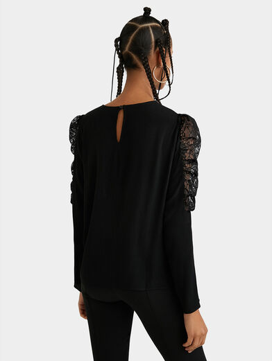 Blouse with lace sleeves - 4