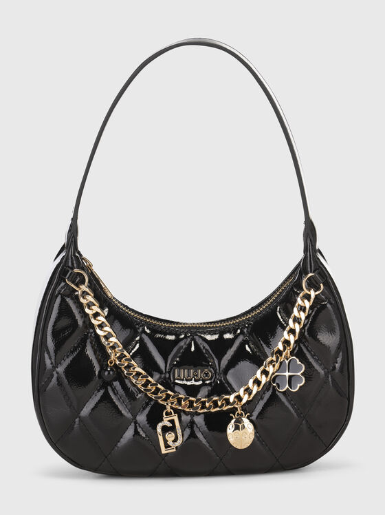 Black bag with lacquer effect and metal details - 1
