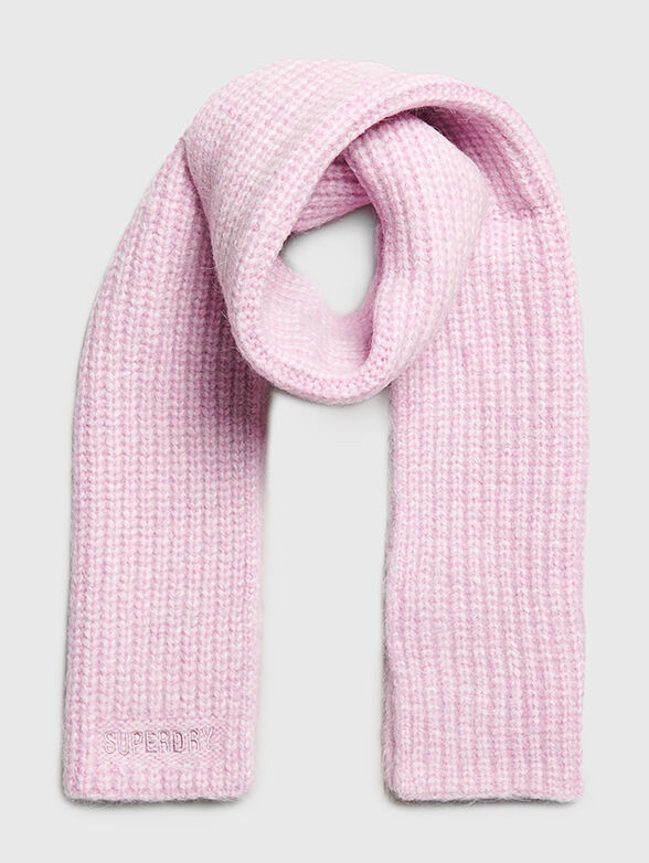 Knitted scarf in orange color with logo detail - 1