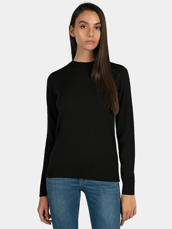 Black virgin wool sweater - 1