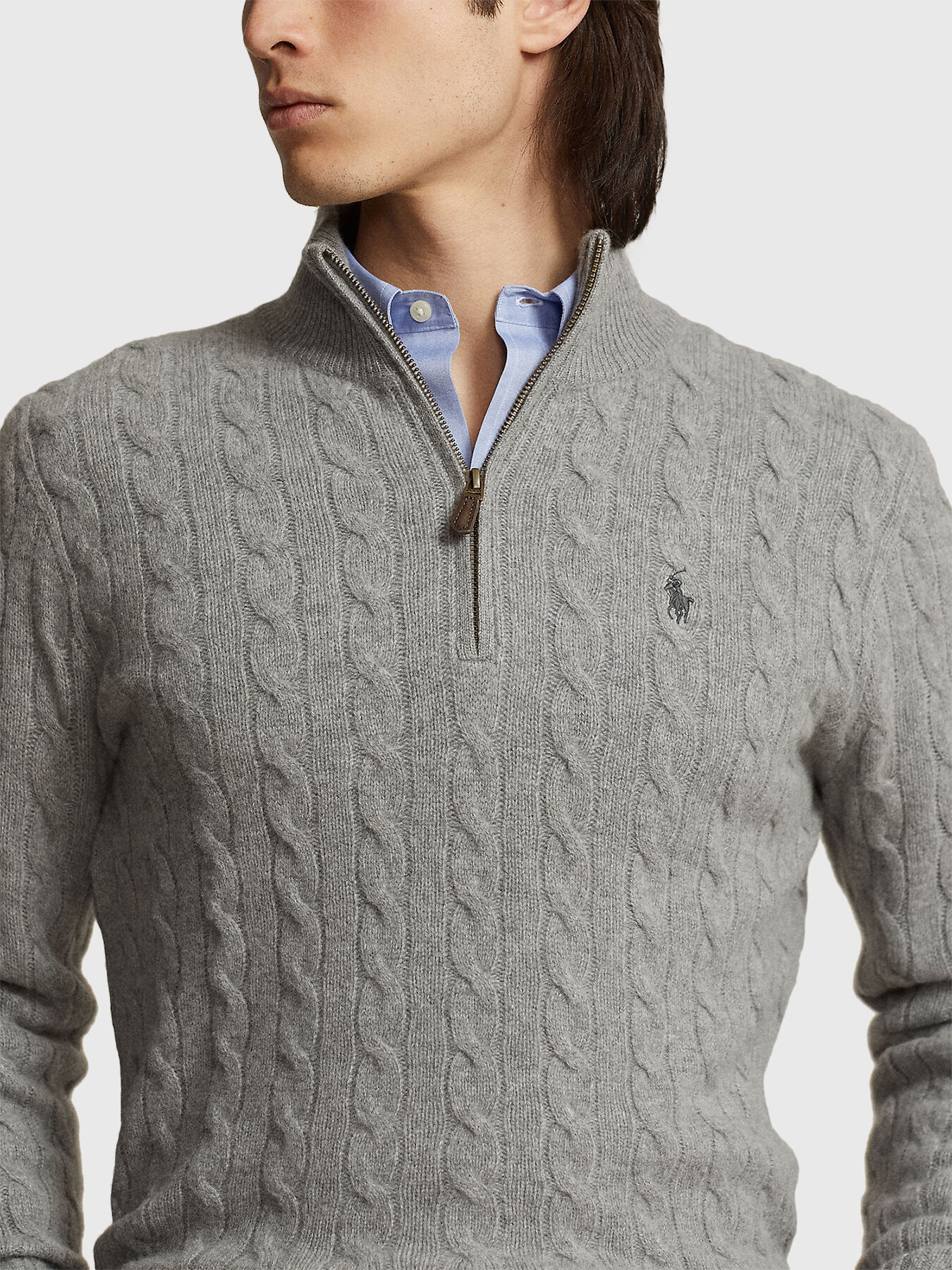 ugo 　　polobyRalphLaurenHAMMONDラルフローレン Polo Ralph Lauren - Lshzm1-Long Sleeve-Knit White | Favela.gr