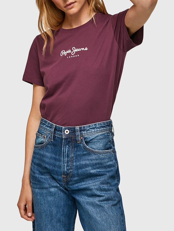 CAMILA black T-shirt with logo print - 1