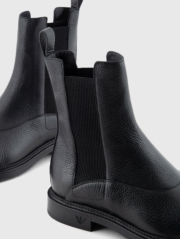 Grained leather ankle boots - 4