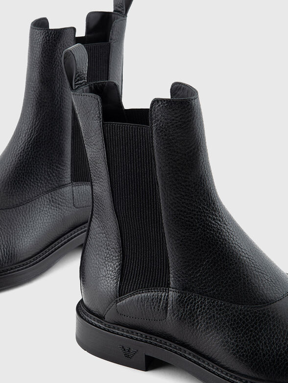 Grained leather ankle boots - 4