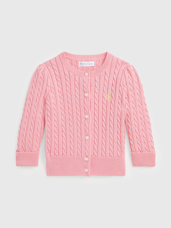 Pink cardigan in cotton  - 1