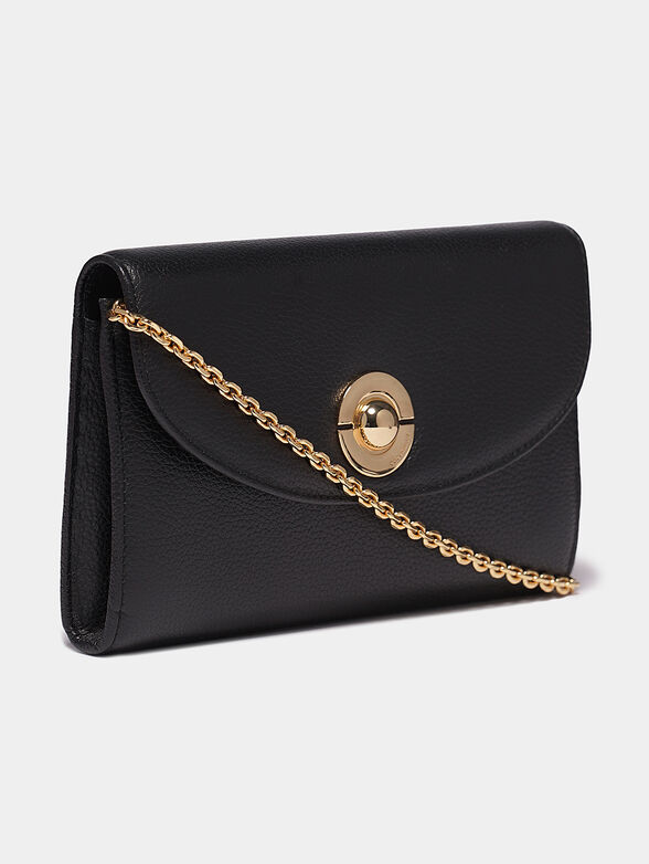 Leather clutch bag with chain strap - 2